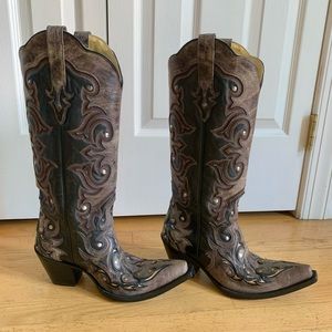 Brown cowboy boots